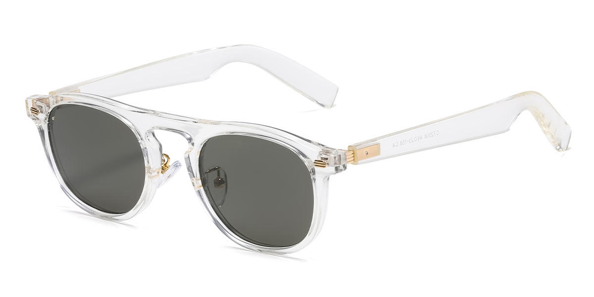 Clear Grey Nals - Oval Sunglasses