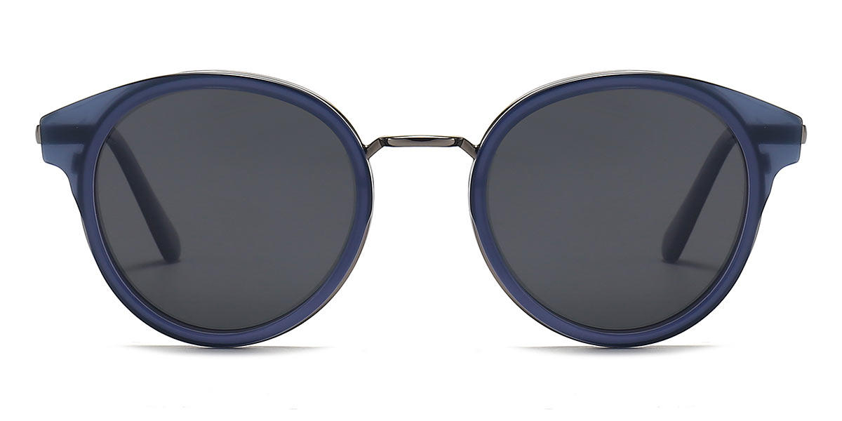 Blue Grey Bilal - Round Sunglasses