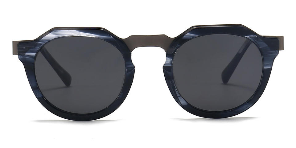 Dark Blue Grey Wee - Oval Sunglasses