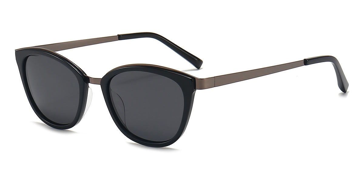 Black Grey Tenn - Oval Sunglasses