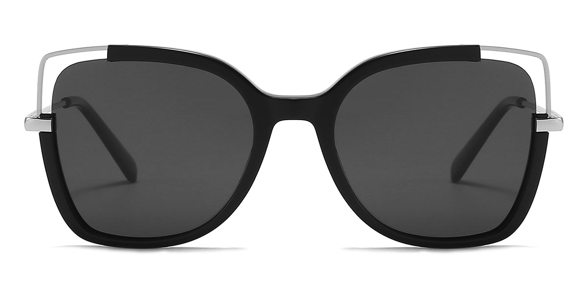 Black Grey - Square Sunglasses - Nicy