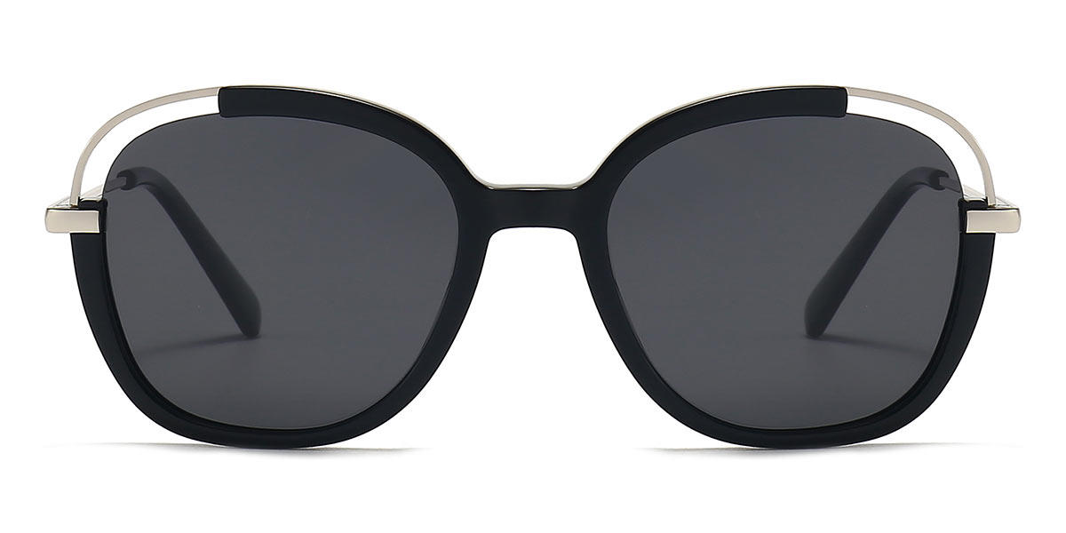 Black Grey Zora - Oval Sunglasses