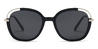 Black Grey Zora - Oval Sunglasses