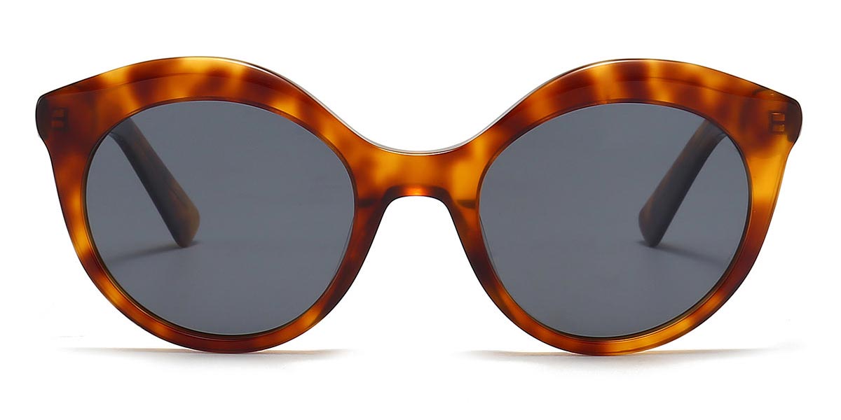 Tortoiseshell Grey - Oval Sunglasses - Nicia