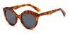 Tortoiseshell Grey Nicia - Oval Sunglasses