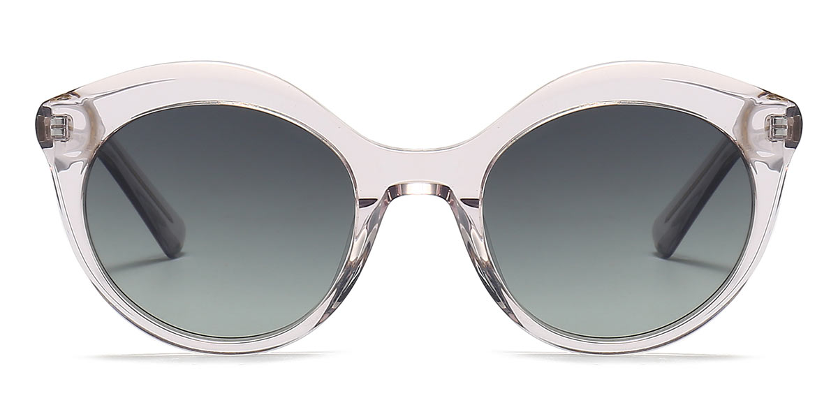 Clear Dark Green - Oval Sunglasses - Nicia