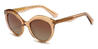 Tawny Gradual Brown Nicia - Oval Sunglasses
