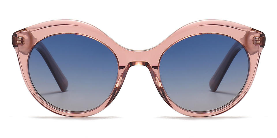 Pink Gradual Blue Nicia - Oval Sunglasses