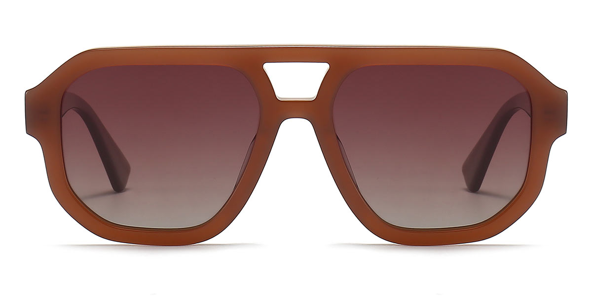 Brown Brown - Aviator Sunglasses - Sosa