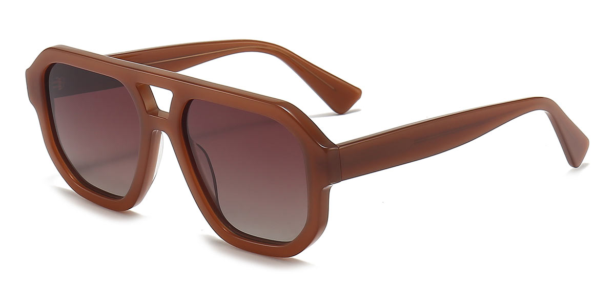 Brown Brown - Aviator Sunglasses - Sosa