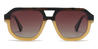 Brown Beige Gradual Brown Sosa - Aviator Sunglasses