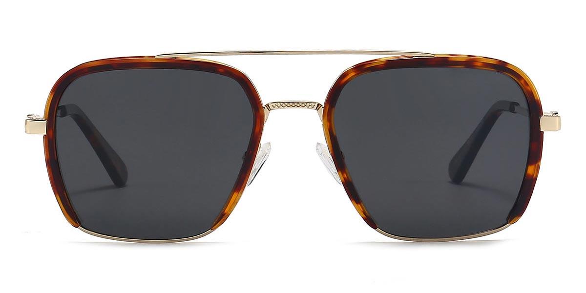Tortoiseshell Grey Huy - Aviator Sunglasses