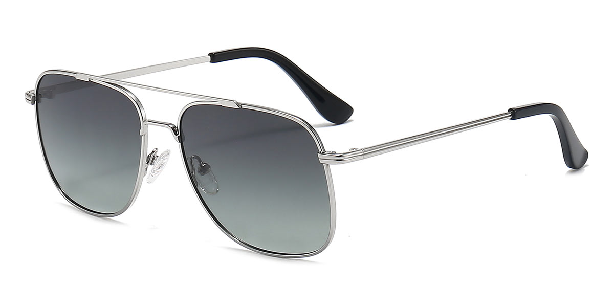 Silver Gradient Grey - Aviator Sunglasses - Tuku
