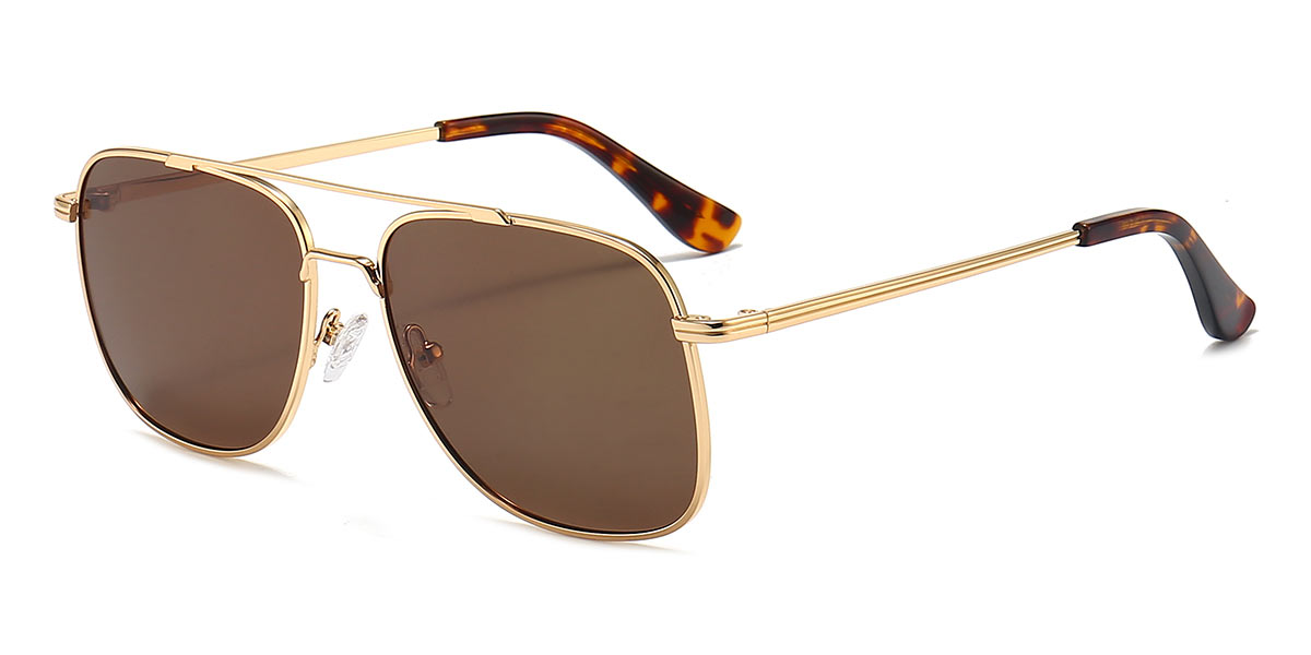 Gold Brown - Aviator Sunglasses - Tuku