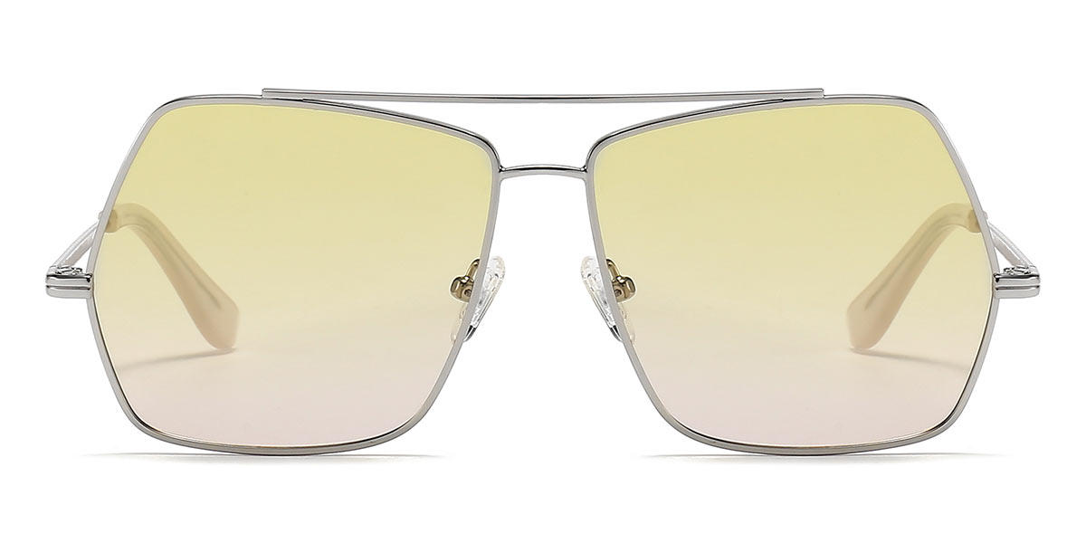 Silver Gradual Yellow Tenell - Aviator Sunglasses