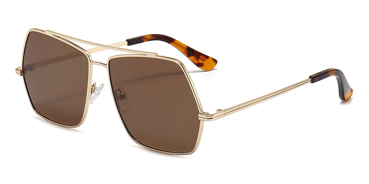 Gold Brown - Aviator Sunglasses - Tenell