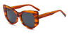 Tortoiseshell Grey Naora - Oval Sunglasses