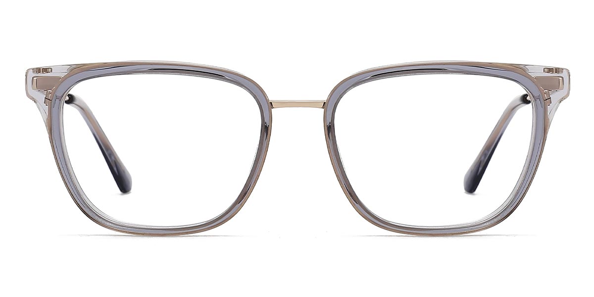 Transparent Grey - Square Glasses - Nicka