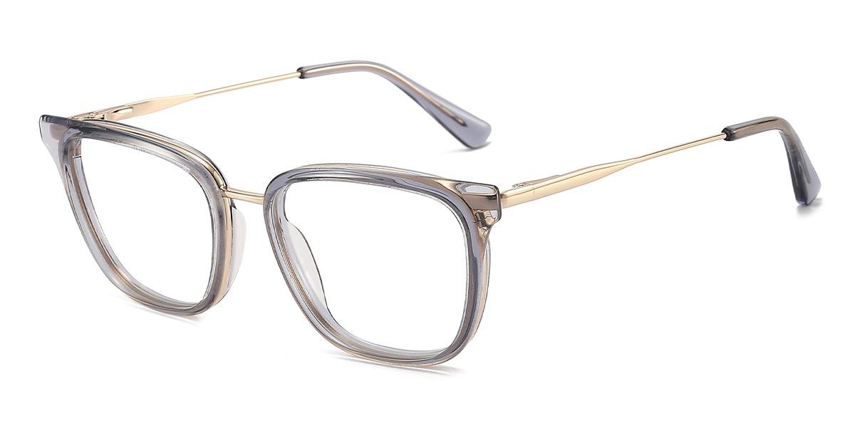Clear Grey Nicka - Square Glasses