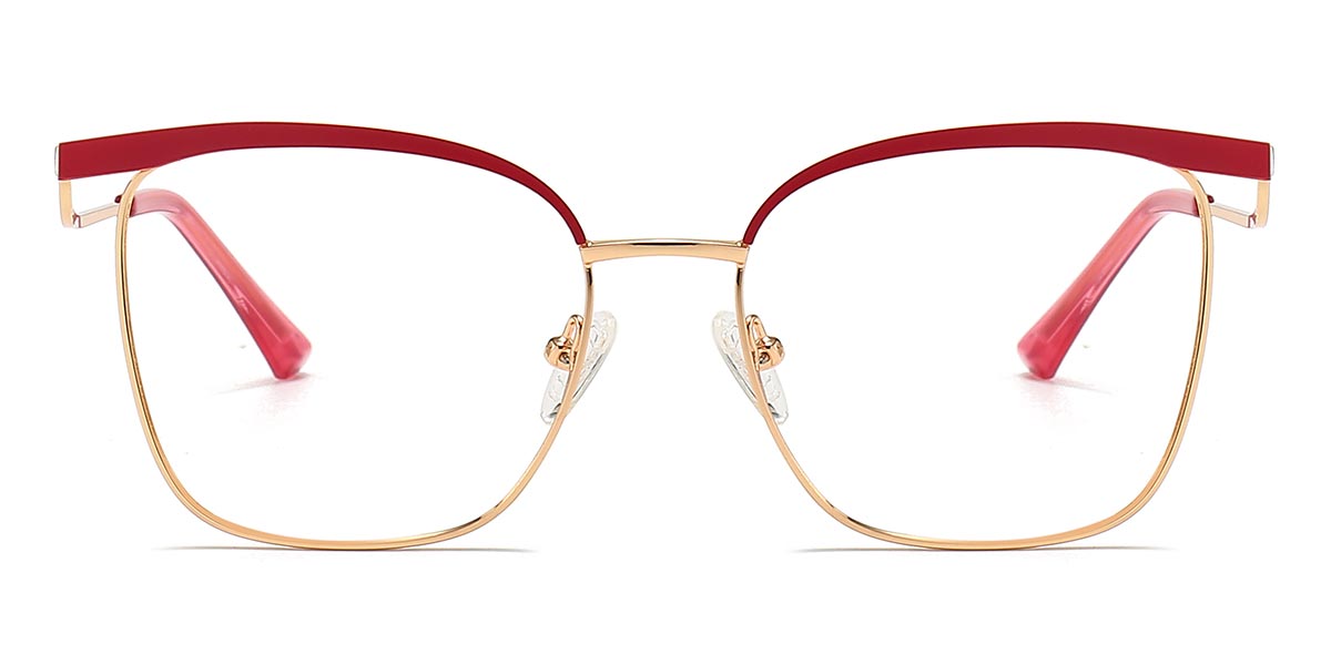 Red - Square Glasses - Jaylen