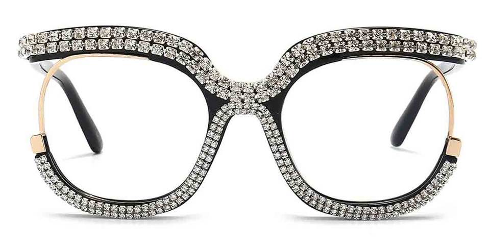 Black White Diamond Roisin - Square Glasses
