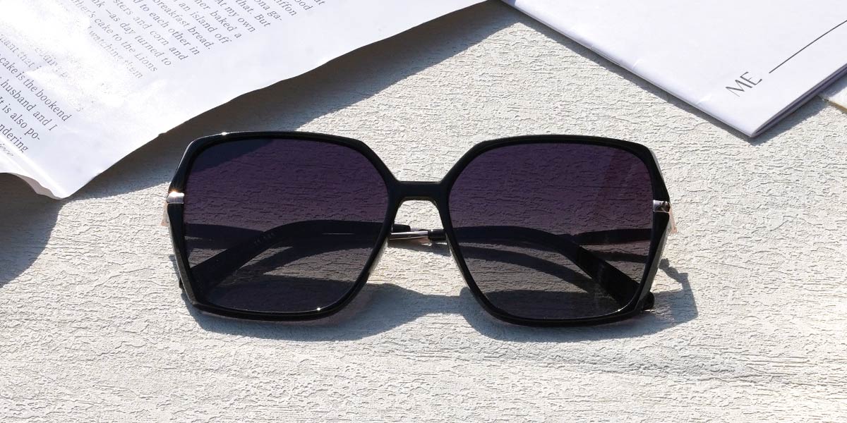 Lany - Square Black Gradual Grey Sunglasses For Women | Lensmart Online