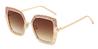 Gold Gradual Brown Lake - Square Sunglasses