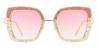 Gold Gradual Pink Lake - Square Sunglasses