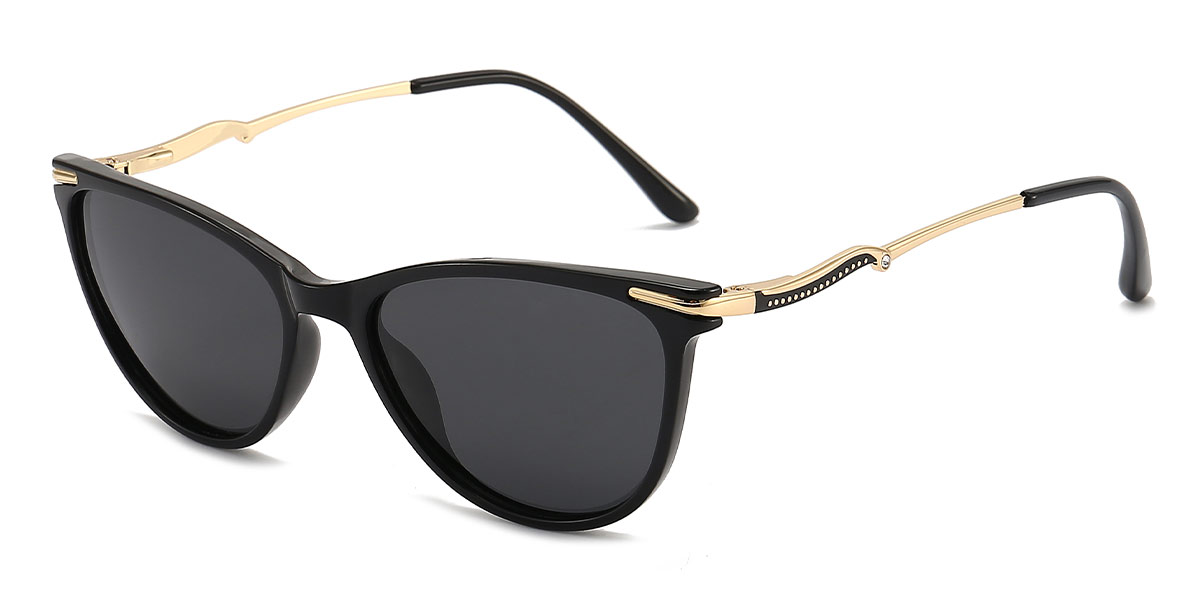 Black Grey Tyler - Oval Sunglasses