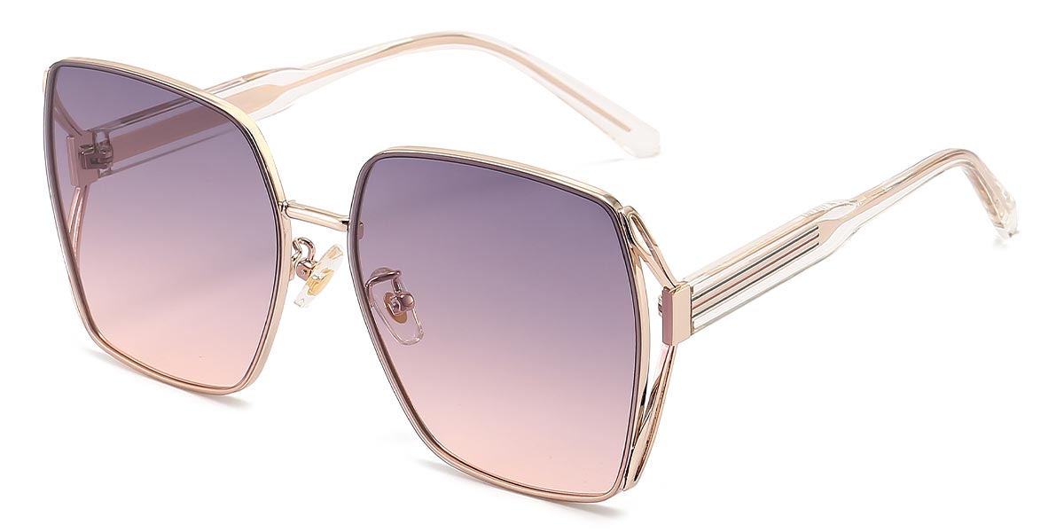 Gold purple pink - Square Sunglasses - Kutty