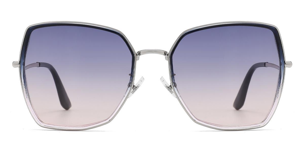Gradual Blue Blue Pink Kathi - Square Sunglasses