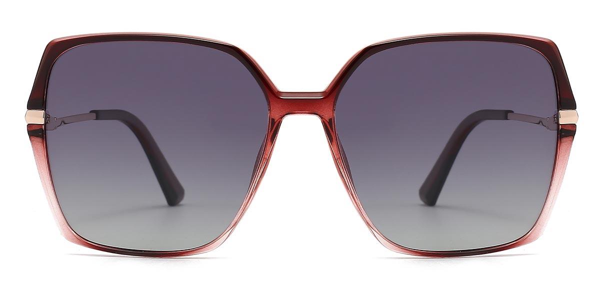 Gradual Red Gradual Grey Lany - Square Sunglasses