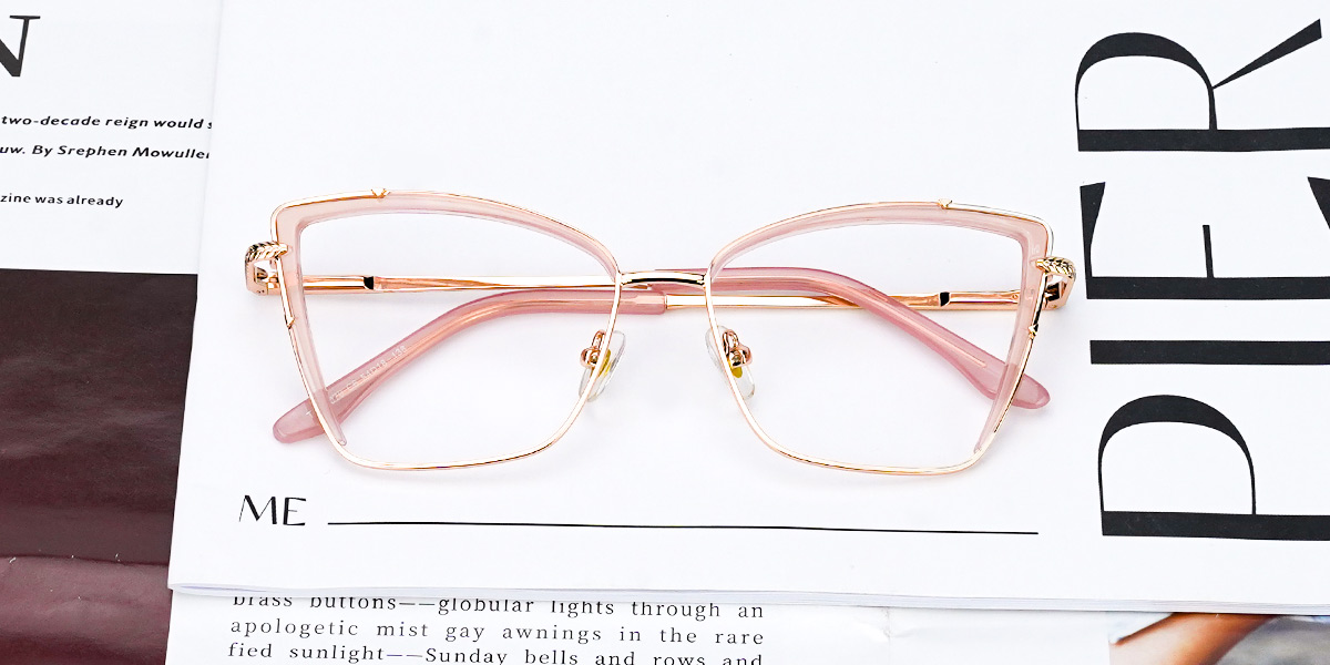 Pink - Square Glasses - Diantha