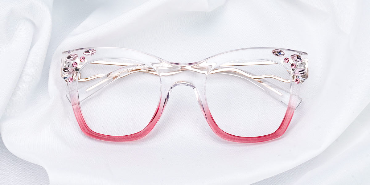 Pink - Square Glasses - Byron