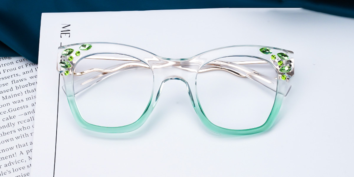 Green - Square Glasses - Byron