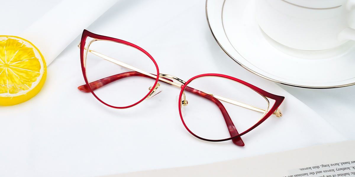Red - Cat eye Glasses - Caoimhe