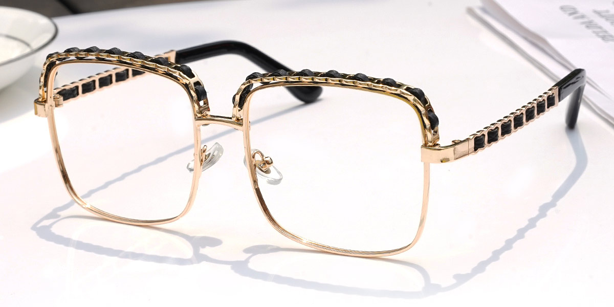 Gold - Square Glasses - Panni