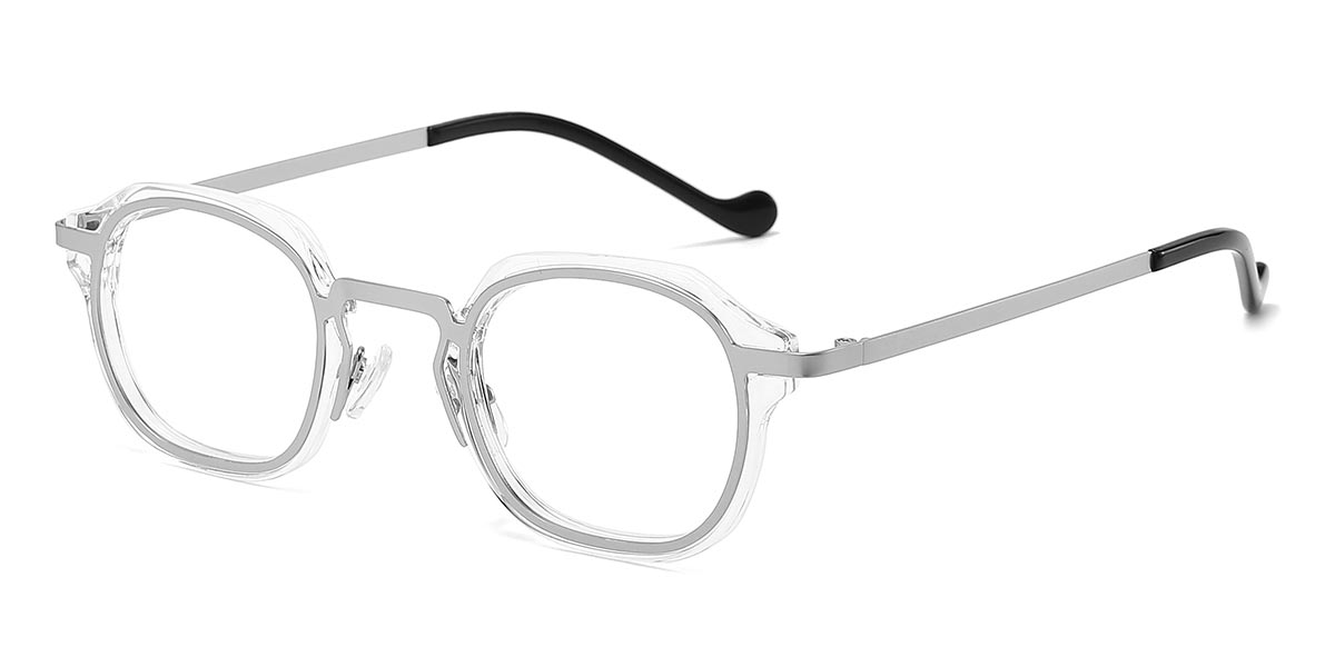Silver Clear - Oval Glasses - Dayla