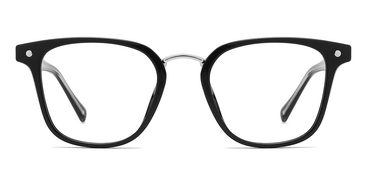 Black Silver Dija - Square Glasses
