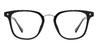 Black Silver Dija - Square Glasses