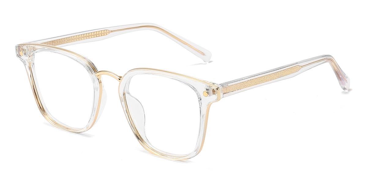 Gold Clear Dija - Square Glasses