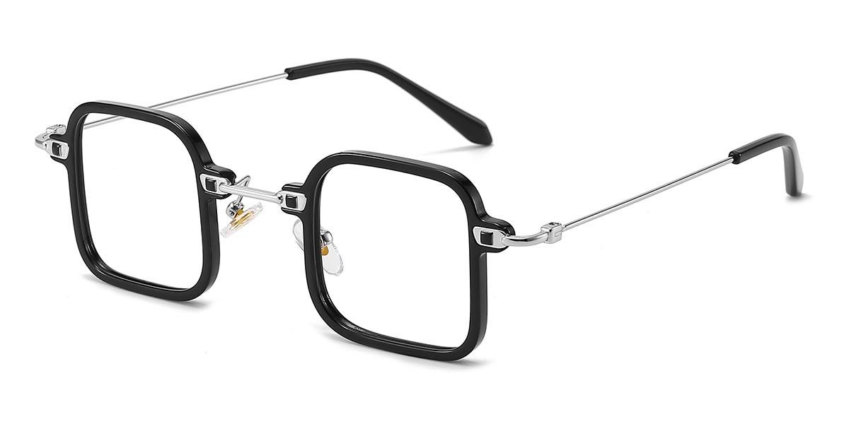 Black Silver Ezri - Square Glasses