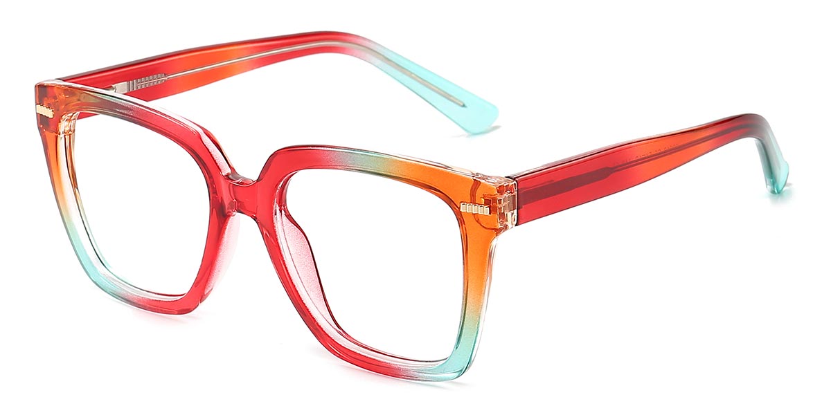 Red Blue - Square Glasses - Daila