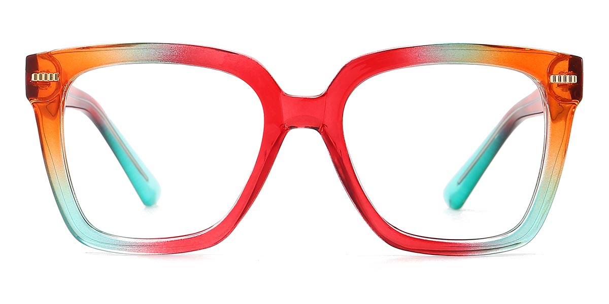 Red Blue Daila - Square Glasses