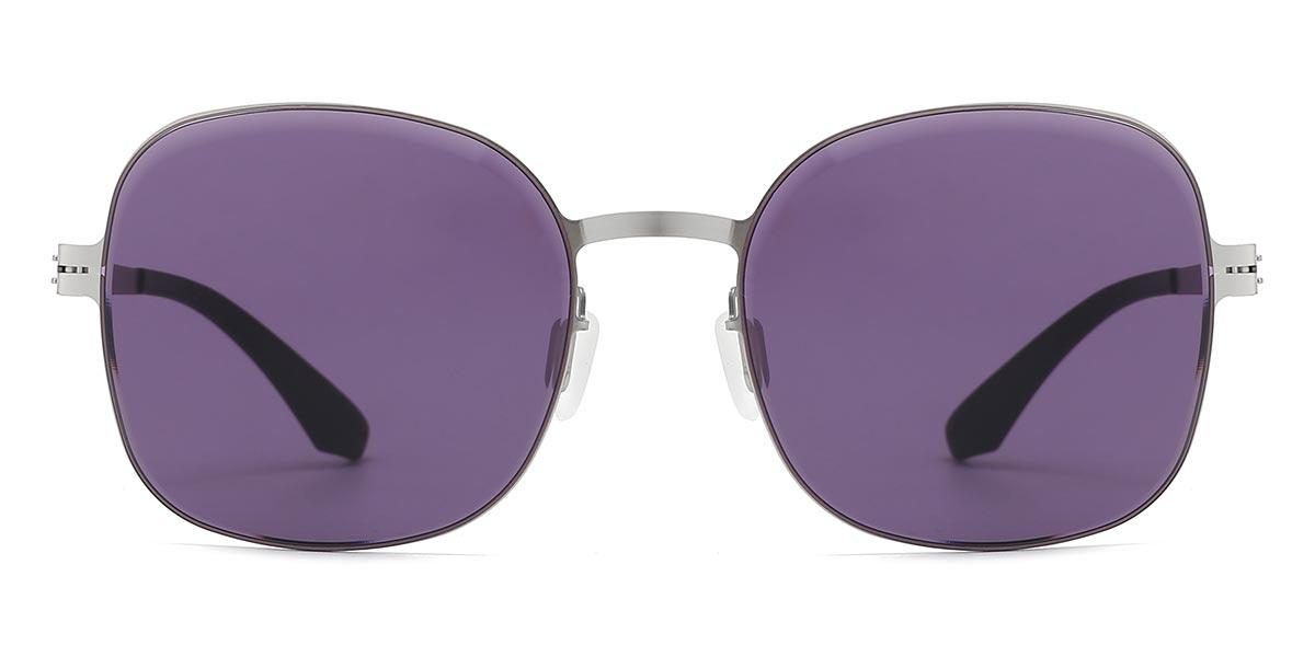 Silver Purple Syed - Oval Sunglasses