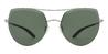 Silver Dark Green Adira - Aviator Sunglasses
