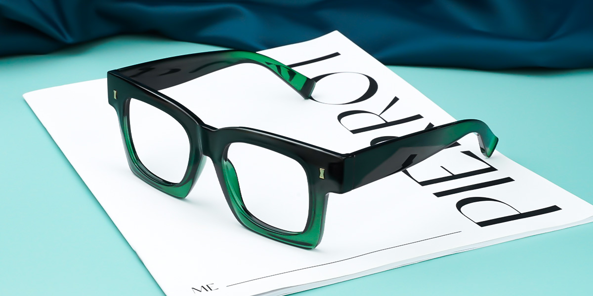 Green - Square Glasses - Amidala