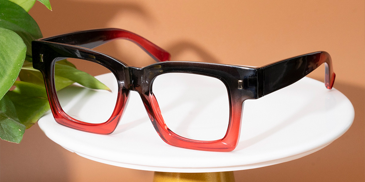 Red - Square Glasses - Amidala