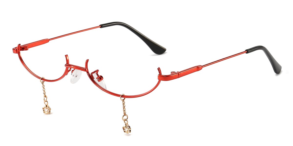 Red - Oval Glasses - Oaklee