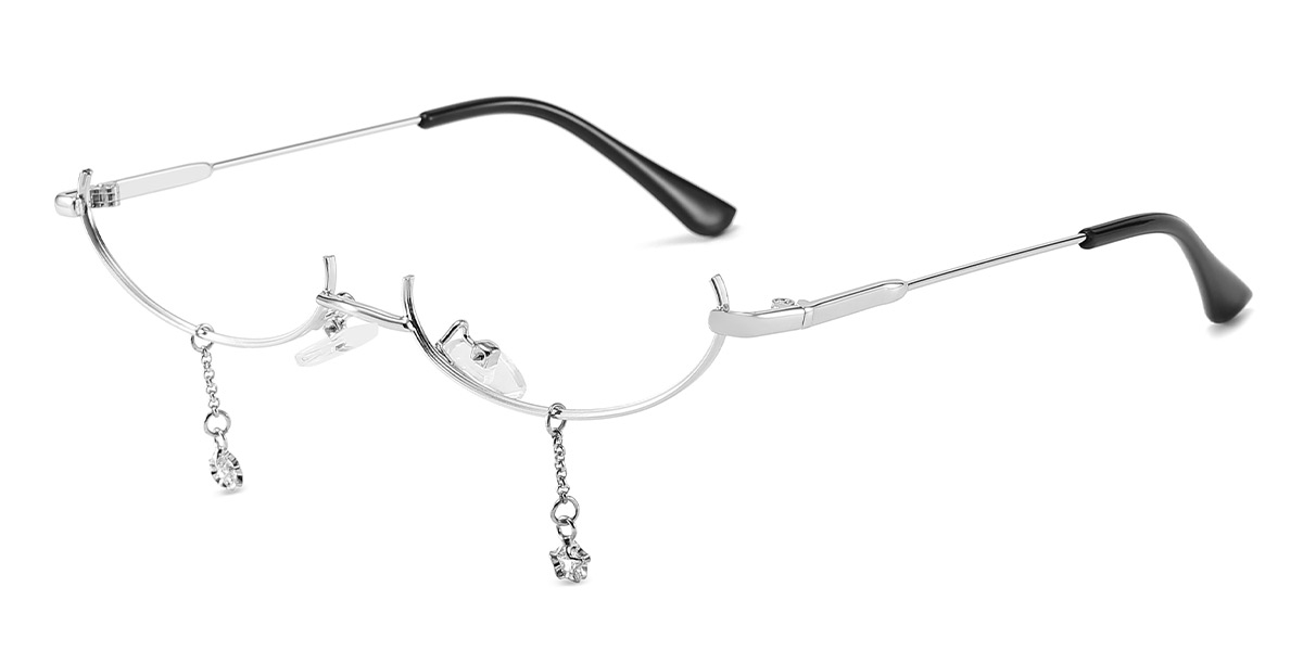 Silver - Oval Glasses - Oaklee